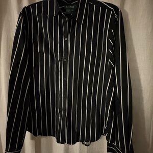 Ralph Lauren Black woman Shirt with White Pinstripes